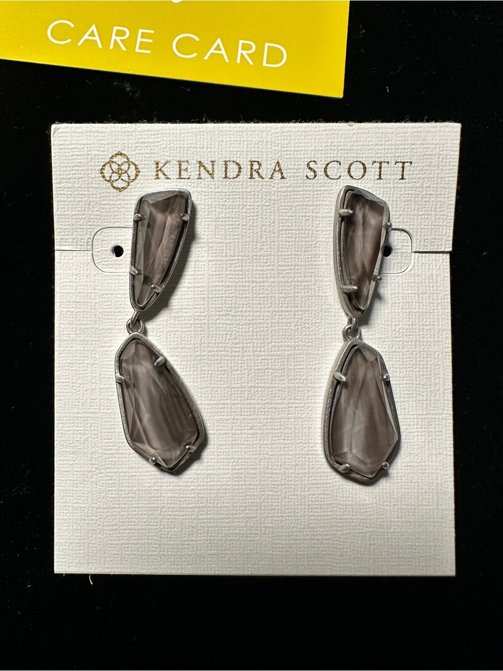 Kendra Scott Gray Double Drop Stella Earrings
